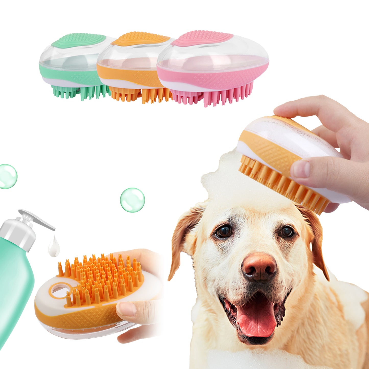 2-in-1 Pet Bath Brush - Clean, Massage & Shed Easily!